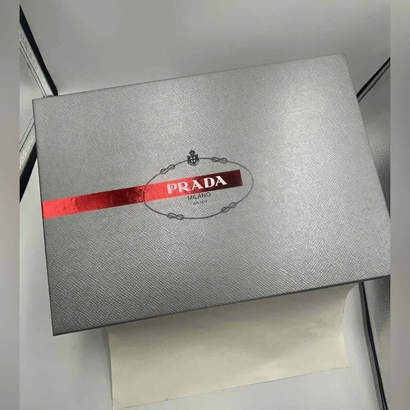 Prada Men's Red and White Sneakers - Picture 7 of 7